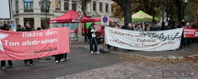 Protest gegen die rassistische NPD-Tour in Pirna